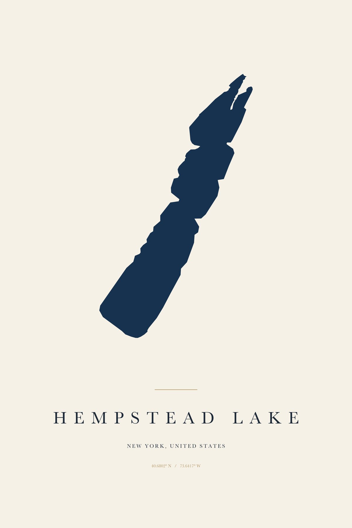Hempstead Lake New York map art print