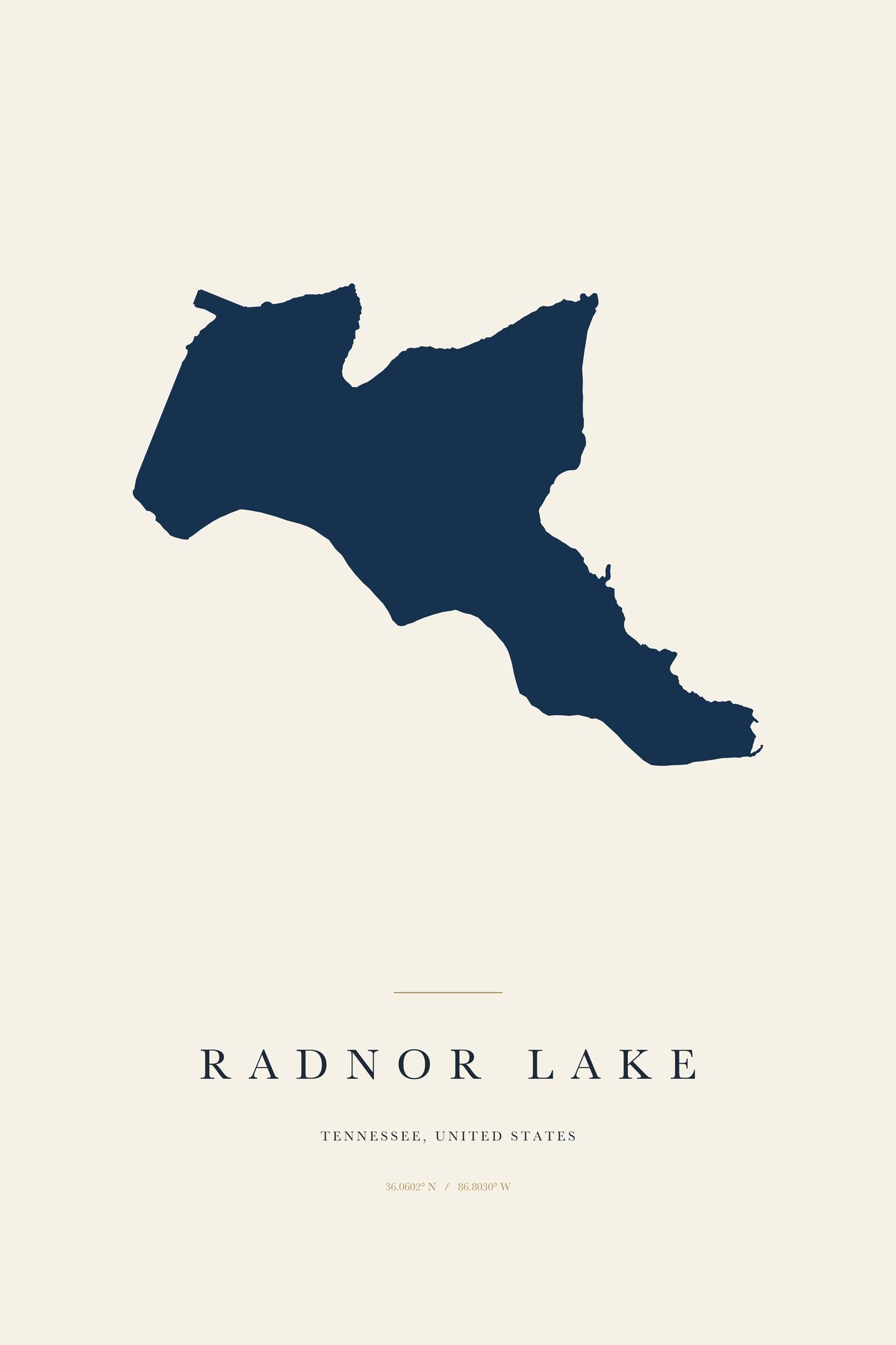 Radnor Lake Tennessee map art print